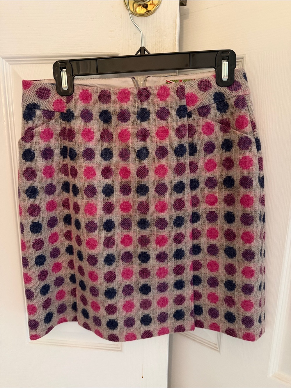 Boden Pink, Magenta & Navy Polka Dot Mini Skirt
